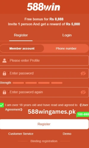 Register on 588 Win Game